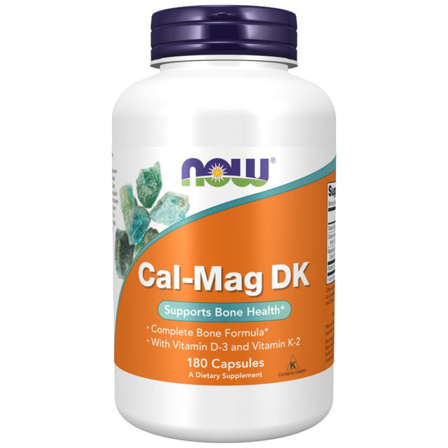 Cal-Mag DK | Calcium, Magnesium, Vitamin D3 + K2 - 180 капсули  NOW Foods - Nutra Best Bulgaria