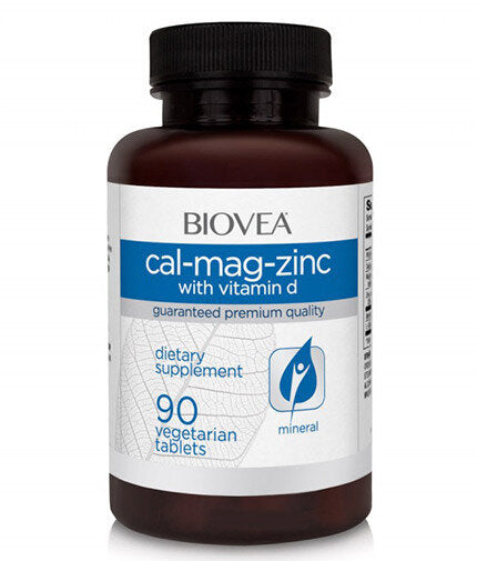 Cal-Mag-Zinc + Vitamin D / 90 Tabs  Biovea - Nutra Best Bulgaria