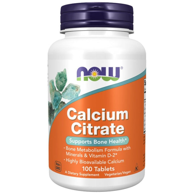 Calcium Citrate with Minerals & Vitamin D-2 300 mg - 100 Таблетки  NOW Foods - Nutra Best Bulgaria
