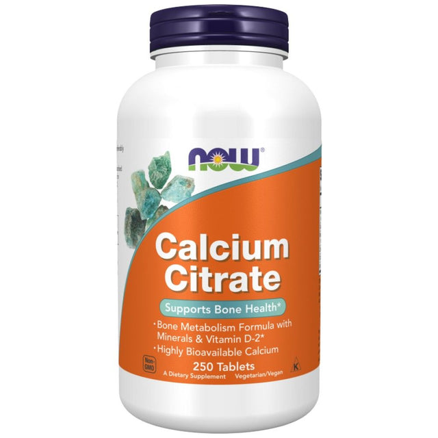 Calcium Citrate with Minerals & Vitamin D-2 300 mg - 250 Таблетки  NOW Foods - Nutra Best Bulgaria