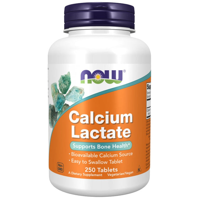 Calcium Lactate - 250 Таблетки  NOW Foods - Nutra Best Bulgaria