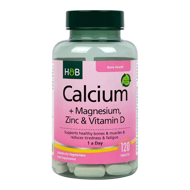 Калций, магнезий, цинк и витамин Д (Calcium, Magnesium, Zinc & Vitamin D) 120 таблетки HOLLAND & BARRETT  Holland and Barrett - Nutra Best Bulgaria