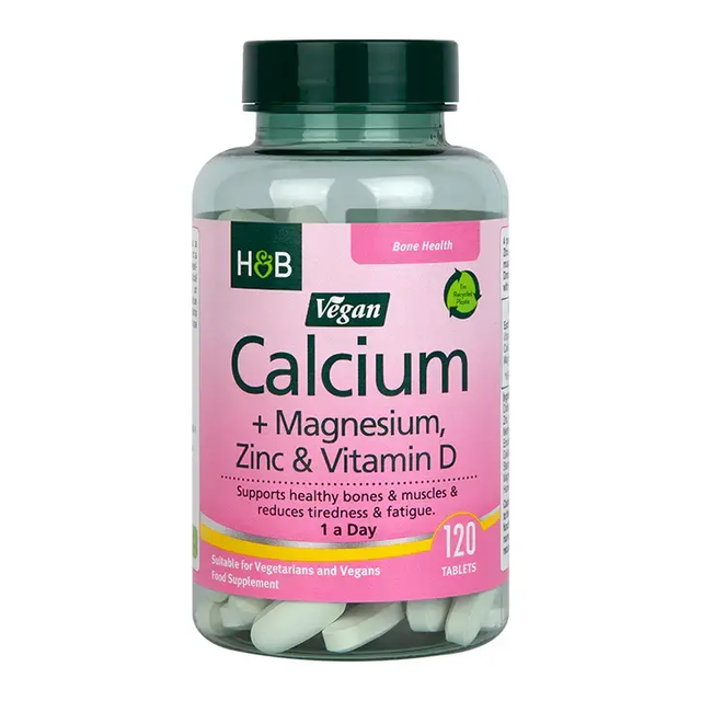 Calcium, Magnesium, Zinc & Vitamin D 120 веган табетки  Holland and Barrett - Nutra Best Bulgaria