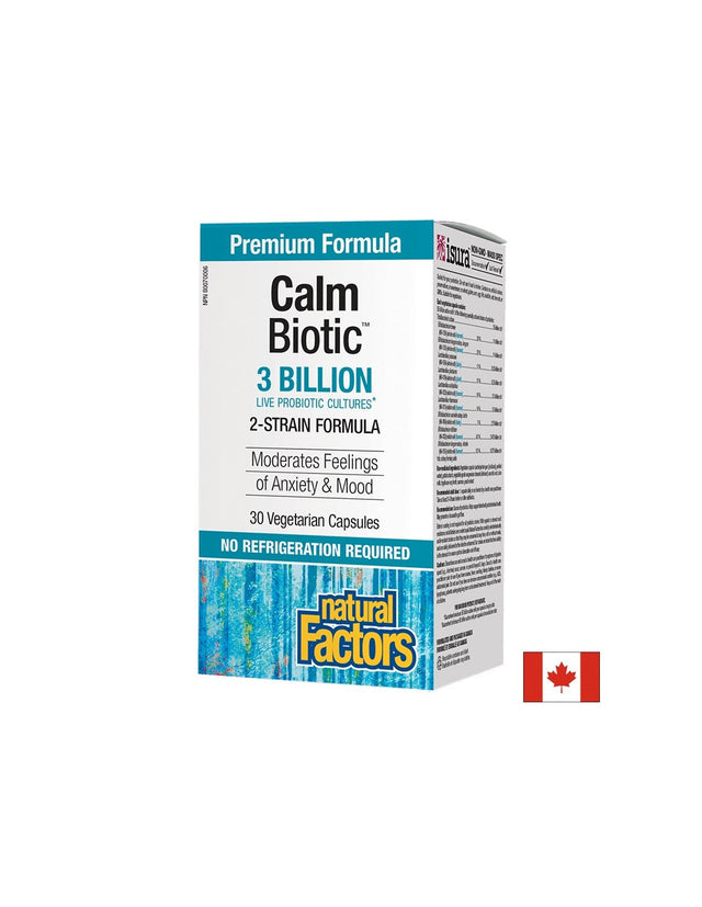 Calm Biotic® 3 Billion Live Probiotic Cultures, 2 Strains - 30 капсули  Natural Factors - Nutra Best Bulgaria