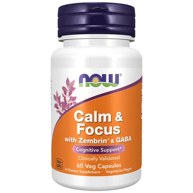 Calm & Focus with Zembrin® & GABA - 60 капсули  NOW Foods - Nutra Best Bulgaria