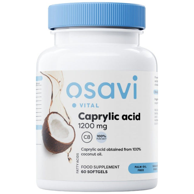 Caprylic Acid 1200 mg - 60 Гел капсули  Osavi - Nutra Best Bulgaria