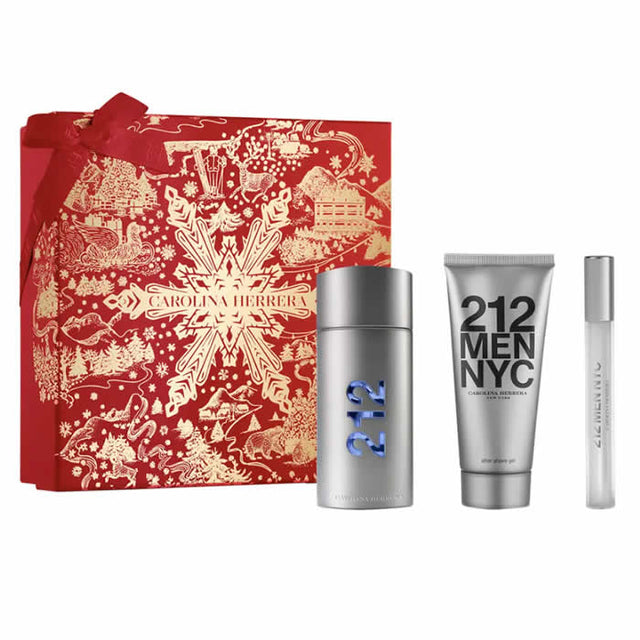 Carolina Herrera 212 Men Eau De Toilette Spray 100ml Set 3 Pieces  CAROLINA HERRERA - Nutra Best Bulgaria