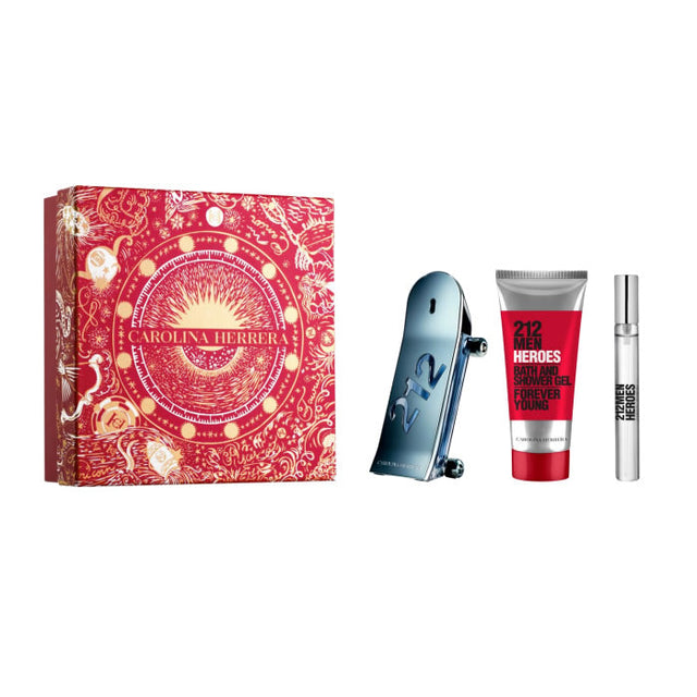 Carolina Herrera - 212 Men Heroes Gift Set EDT 90 ml, shower gel 100 ml and miniature EDT 10 ml - 90ml  CAROLINA HERRERA - Nutra Best Bulgaria