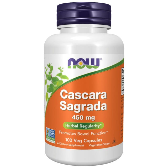 Cascara Sagrada 450 mg - 100 капсули  NOW Foods - Nutra Best Bulgaria
