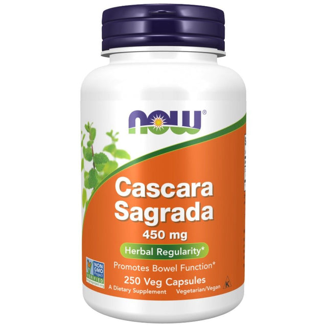 Cascara Sagrada 450 mg - 250 капсули  NOW Foods - Nutra Best Bulgaria