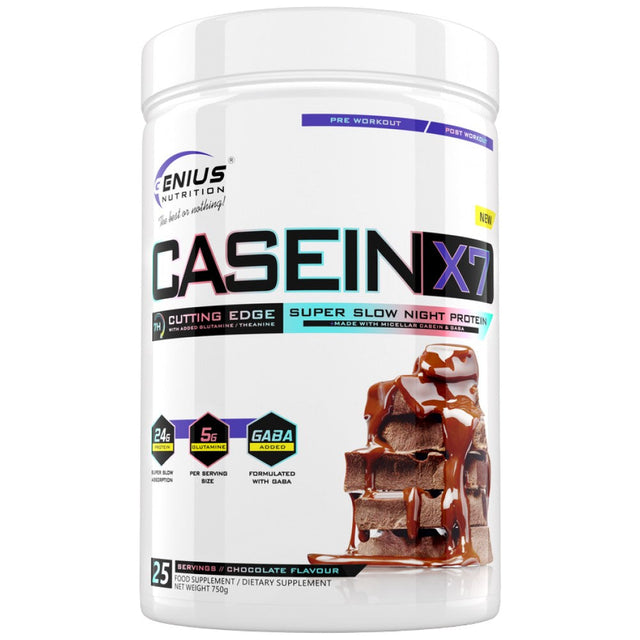 Casein-X7 | with Micellar Casein & GABA - 750 грама  Genius Nutrition - Nutra Best Bulgaria