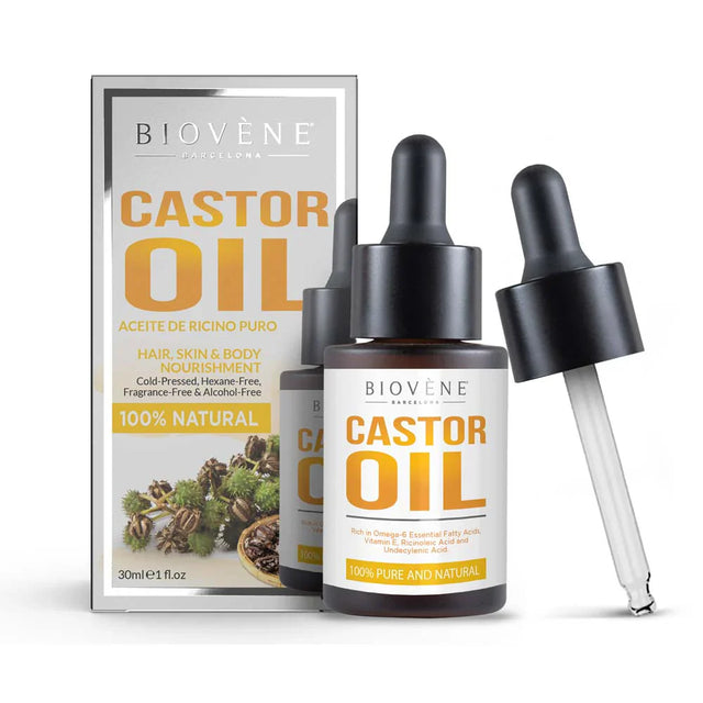 Castor Oil – 100% натурално рициново масло 30 мл  Biovène Barcelona - Nutra Best Bulgaria