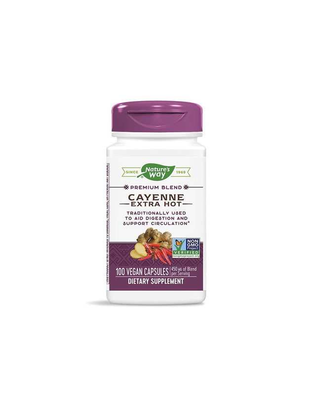 Cayenne Extra Hot 450 mg - 100 капсули  Nature’s Way - Nutra Best Bulgaria