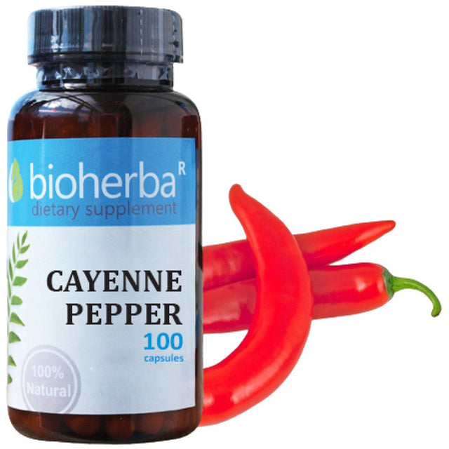 Cayenne Pepper 50 mg - 100 капсули  Bioherba - Nutra Best Bulgaria