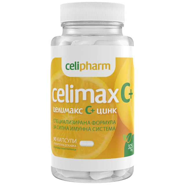 Celimax C + Zinc 90 капсули  CeliPharm - Nutra Best Bulgaria