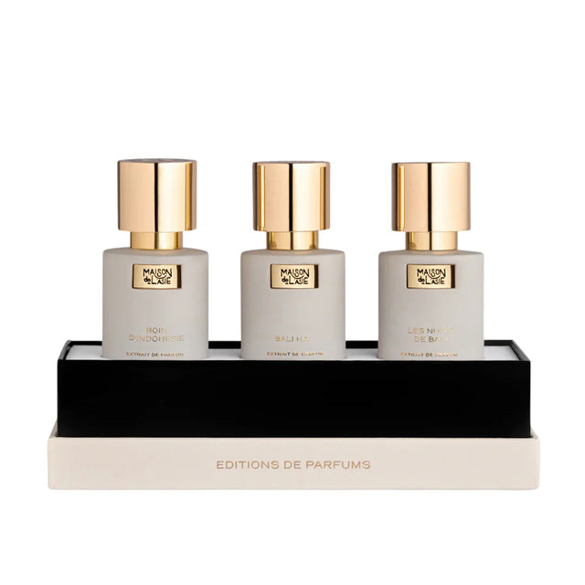 Chapitre 02 Set Maison De L'Asie: Bali Ha'i, Extrait De Parfum, Unisex, 15 ml + Bois d'Indonesie, Extrait De Parfum, Unisex, 15 ml + Les Nuits De Bali, Extrait De Parfum, Unisex, 15 ml  Maison De L`Asie - Nutra Best Bulgaria