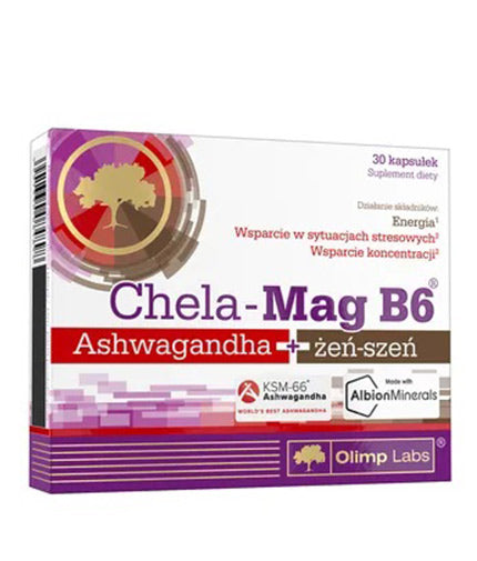 Chela-Mag B6 Ashwagandha + Ginseng / 30 Caps  OLIMP - Nutra Best Bulgaria