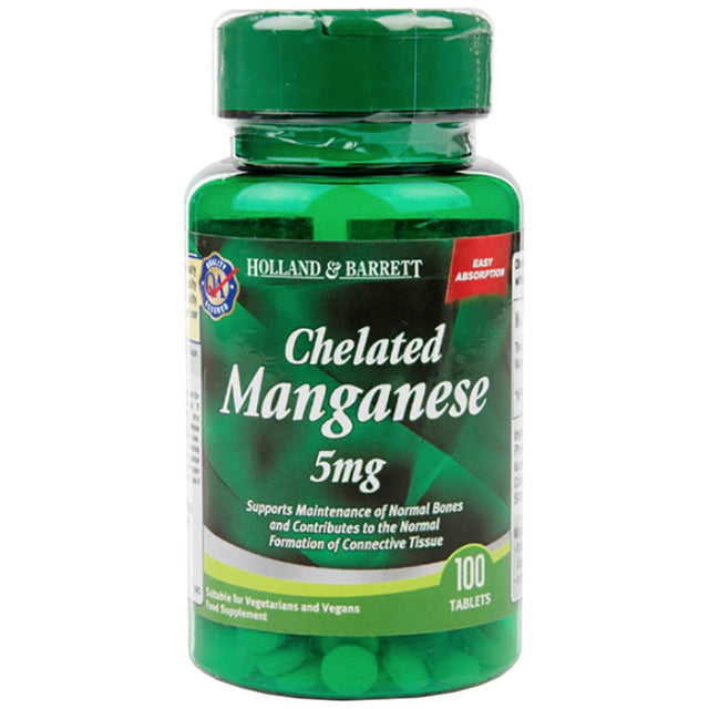 Chelated Manganese 5 mg 100 Таблетки  Holland and Barrett - Nutra Best Bulgaria