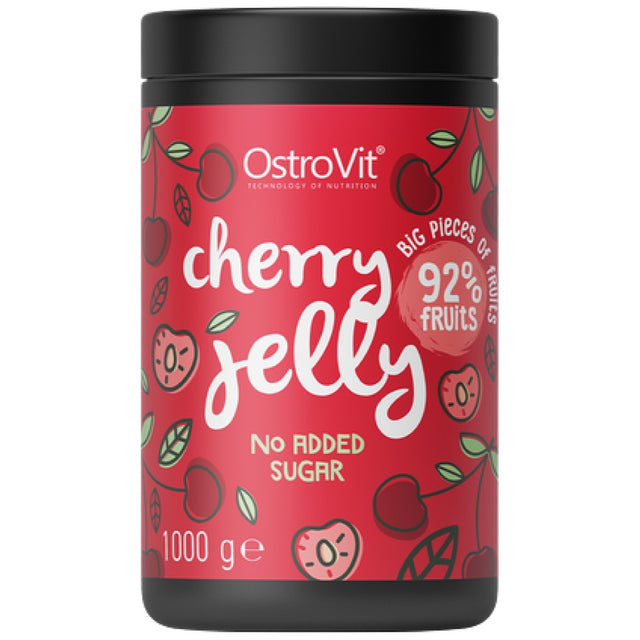 Cherry Jelly | 92% Real Fruits ~ No Added Sugar 1000 грама  OstroVit - Nutra Best Bulgaria
