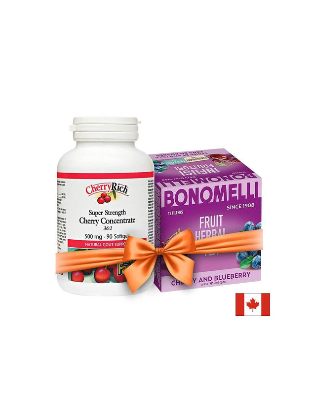 Промопакет „Грижа за ставите“ – Екстракт от череша CherryRich™ + подарък плодов чай  Natural Factors - Nutra Best Bulgaria