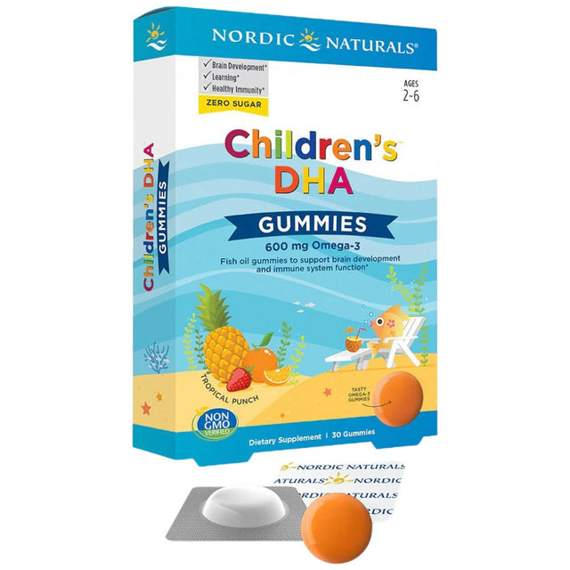 Children's DHA Gummies 600mg - 30 желирани бонбони  Nordic Naturals - Nutra Best Bulgaria