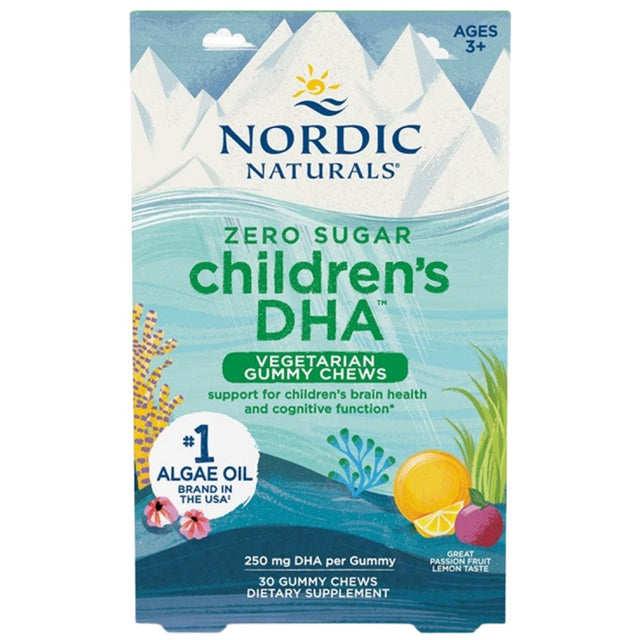 Children's DHA Vegetarian Gummy Chews 250 mg - 30 желирани бонбони  Nordic Naturals - Nutra Best Bulgaria