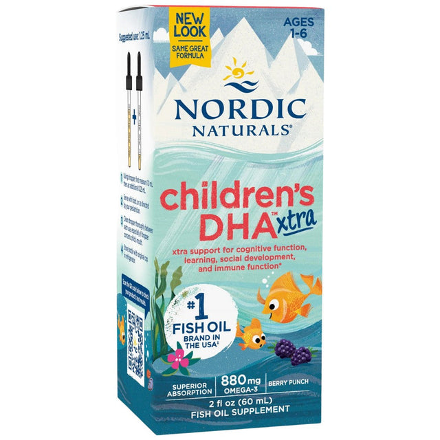 Children's DHA Xtra 880mg - 60 мл  Nordic Naturals - Nutra Best Bulgaria