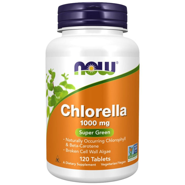 Chlorella 1000 mg - 120 Таблетки  NOW Foods - Nutra Best Bulgaria