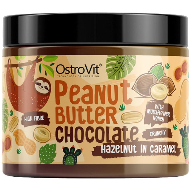 Chocolate Peanut Butter with Hazelnut in Caramel | Crunchy 500 грама  OstroVit - Nutra Best Bulgaria