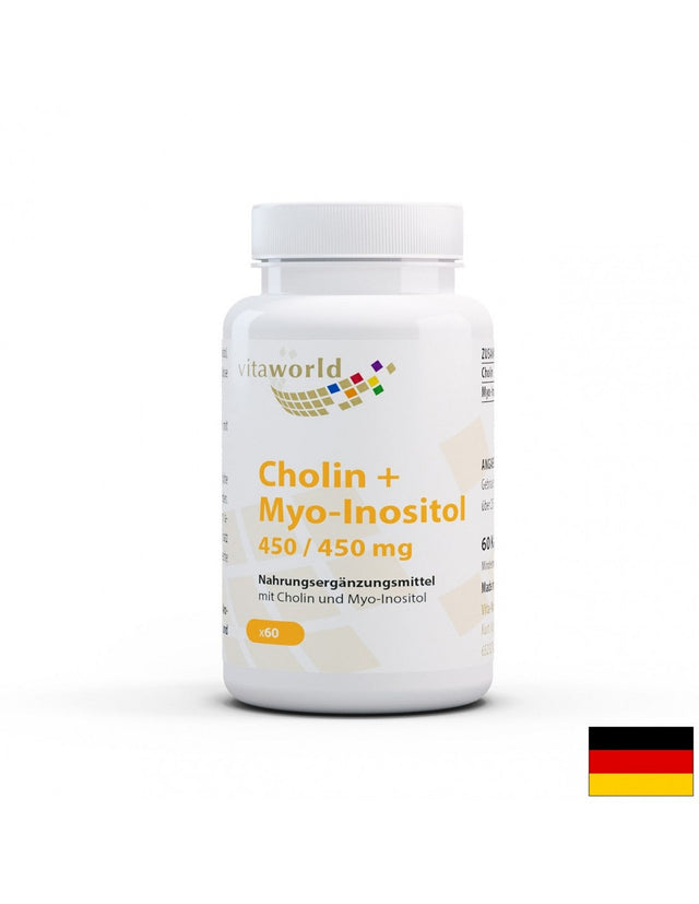 Cholin + Myo-inositol / Холин + Мио-инозитол 450 mg, 60 капсули  Vita World - Nutra Best Bulgaria