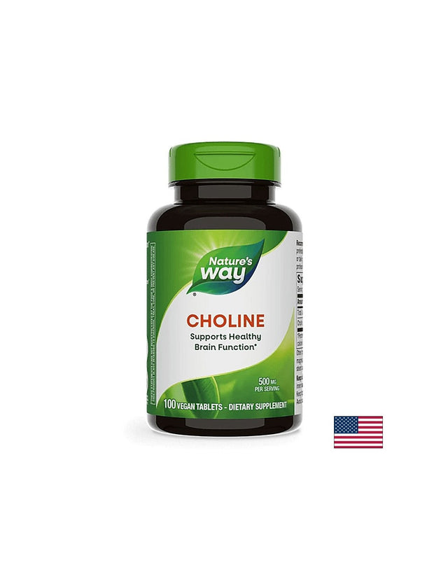 Choline 500 mg - 100 Таблетки  Nature’s Way - Nutra Best Bulgaria