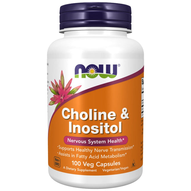 Choline & Inositol 500 mg - 100 капсули  NOW Foods - Nutra Best Bulgaria
