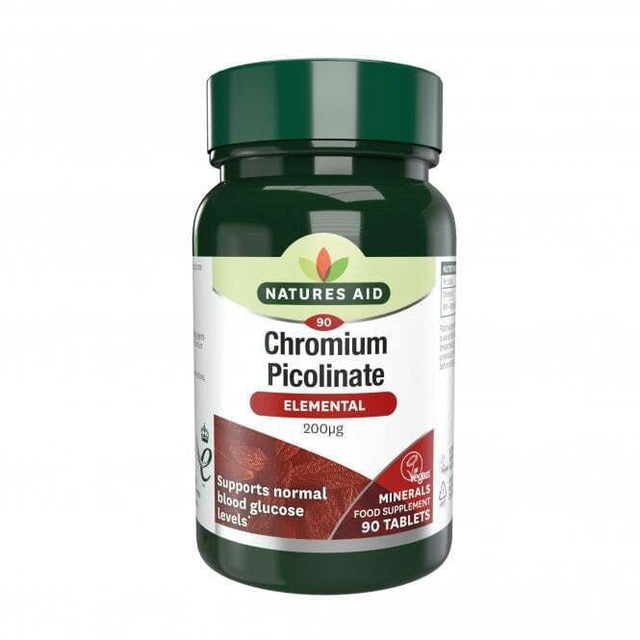 Хром Пиколинат (Chromium Picolinate) 200мкг 90 таблетки NaturesAid  Natures Aid - Nutra Best Bulgaria