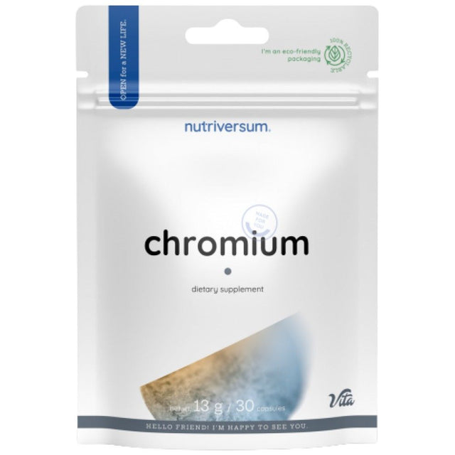 Chromium Tablet | 200 mcg Chromium Picolinate - 30 Таблетки  Nutriversum - Nutra Best Bulgaria