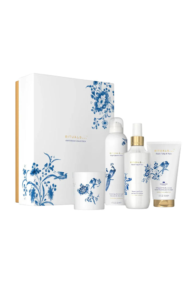 Set Rituals:  Amsterdam Collection, Cleansing, Shower Mousse, 200 ml +  Amsterdam Collection, Hydrating, Body Cream, 150 ml +  Amsterdam Collection, Scented Candle, 140 g +  Amsterdam Collection, Dutch Tulips, Cardamom & Japanese Yuzu, Room Spray, 200 ml  Rituals - Nutra Best Bulgaria