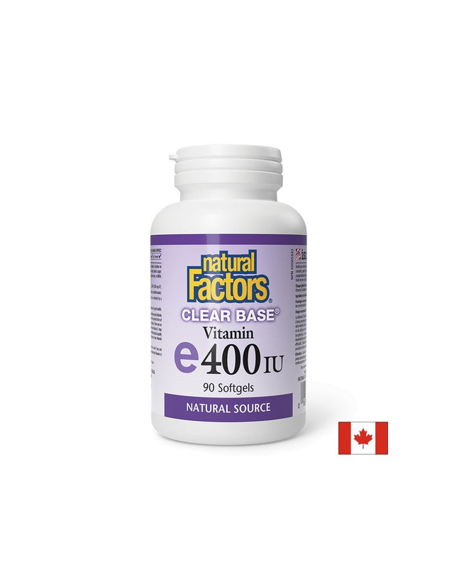 Clear Base Vitamin E 400 IU - 90 Гел капсули  Natural Factors - Nutra Best Bulgaria