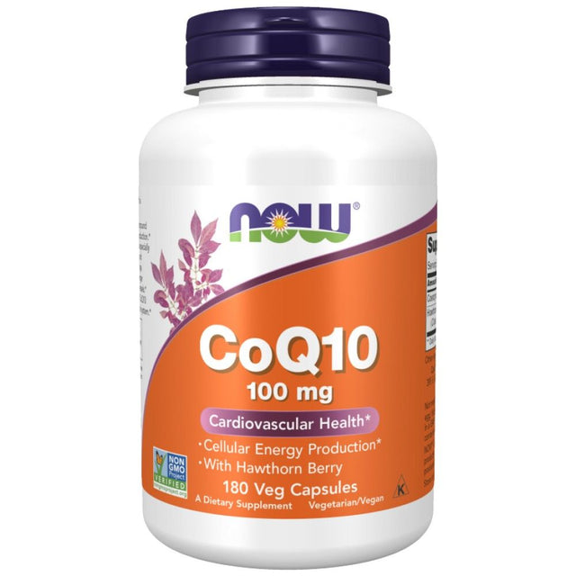 CoQ10 100 mg | with Hawthorn Berry - 180 капсули  NOW Foods - Nutra Best Bulgaria