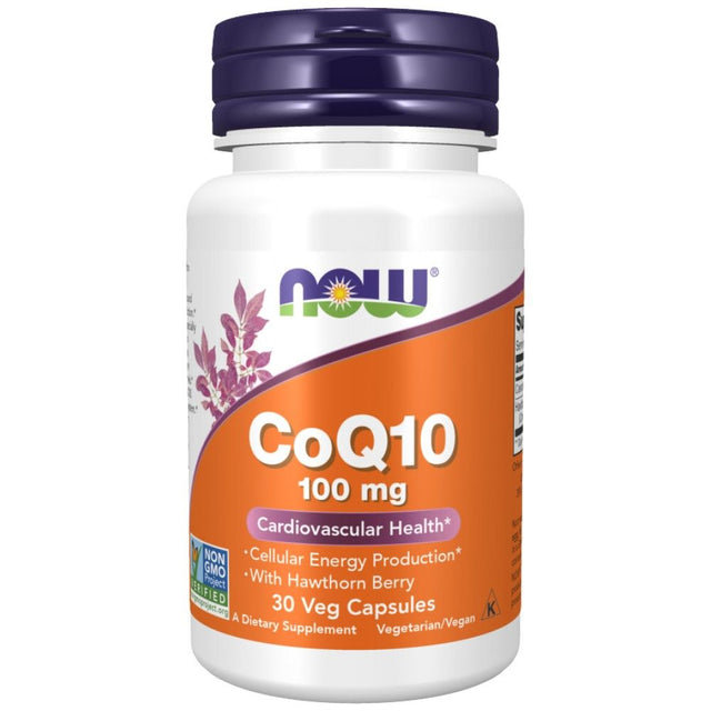 CoQ10 100 mg | with Hawthorn Berry - 30 капсули  NOW Foods - Nutra Best Bulgaria