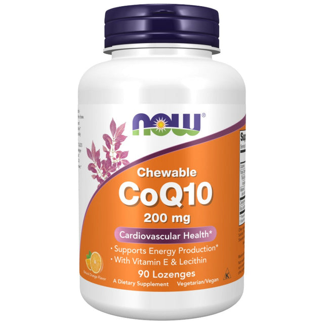 CoQ10 200 mg | Chewable - 90 Подезични таблетки  NOW Foods - Nutra Best Bulgaria