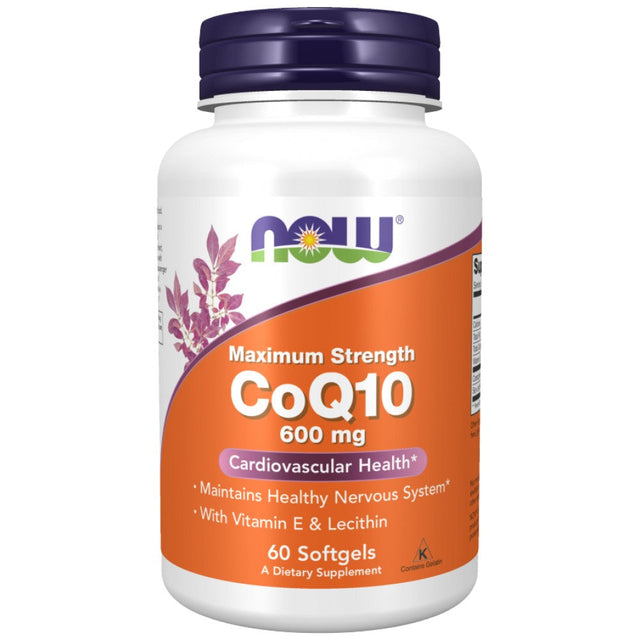 CoQ10 600 mg | Maximum Strength - 60 Гел капсули  NOW Foods - Nutra Best Bulgaria