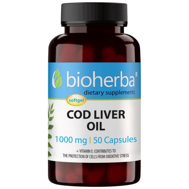 Cod Liver Oil 1000 mg - 50 Гел капсули  Bioherba - Nutra Best Bulgaria