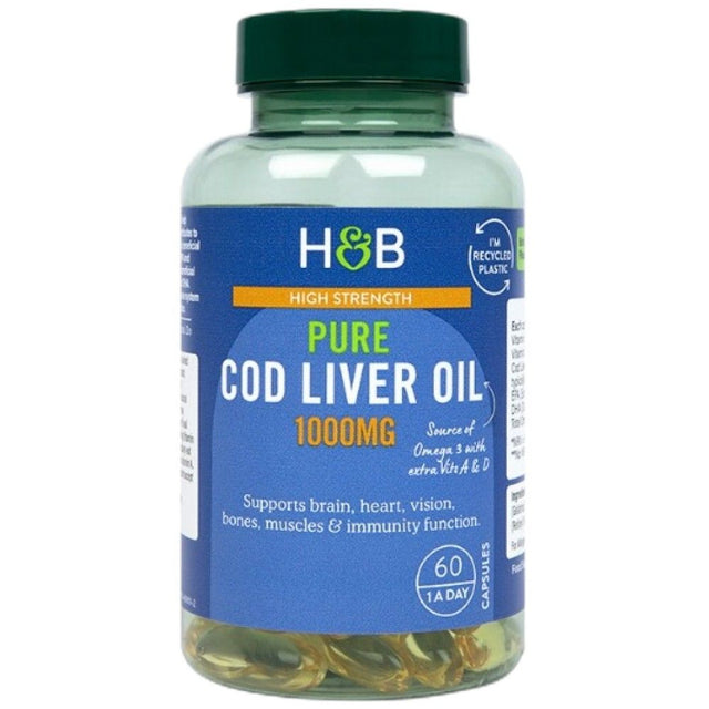 Cod Liver Oil 1000 mg - 60 Гел капсули  Holland and Barrett - Nutra Best Bulgaria