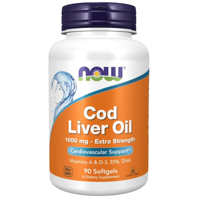 Cod Liver Oil 1000 mg - 90 Гел капсули  NOW Foods - Nutra Best Bulgaria