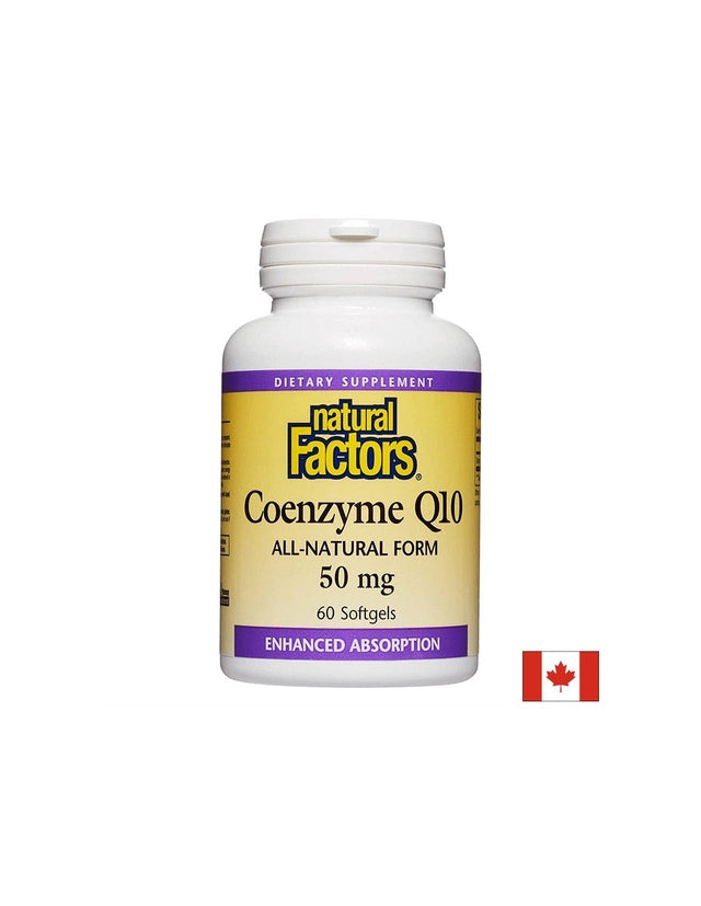 Coenzyme Q10 50 mg | All-Natural Form - 60 Гел капсули  Natural Factors - Nutra Best Bulgaria