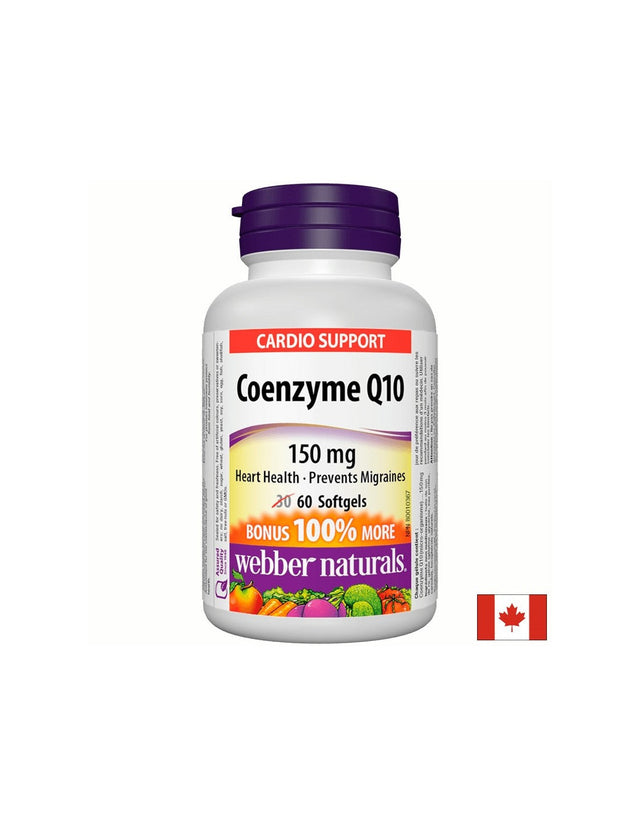 Coenzyme Q10/ Коензим Q10 150 mg x 60 софтгел капсули  Webber Naturals - Nutra Best Bulgaria