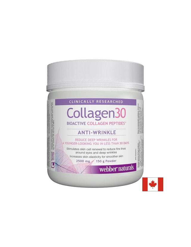 Collagen 30 Bioactive collagen peptides™ Anti-wrinkle - Колаген (биоактивни колагенови пептиди) 2500 mg, 150 g прах  Webber Naturals - Nutra Best Bulgaria