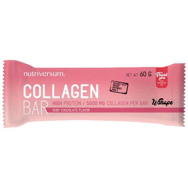 Collagen Bar | High Protein Bar with 5000 mg Hydrolyzed Collagen - 60 грама  Nutriversum - Nutra Best Bulgaria