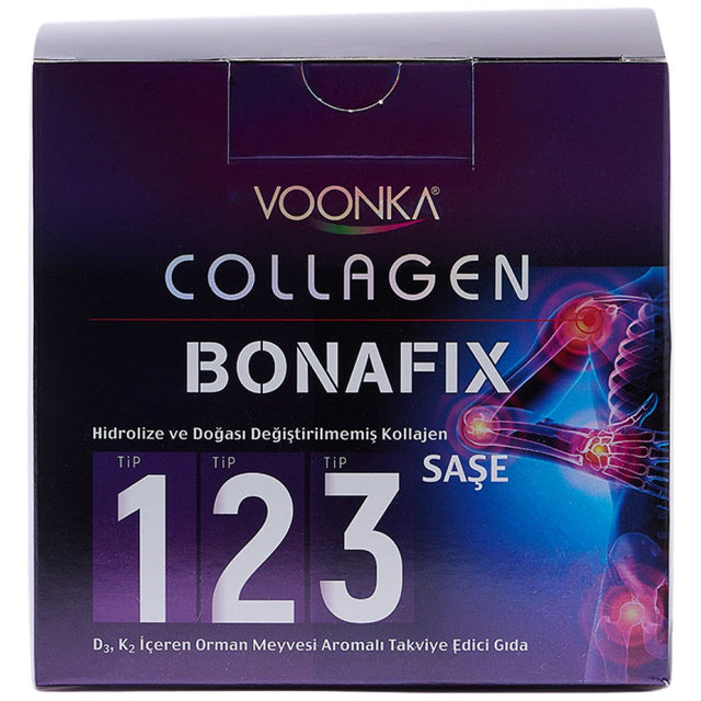 Collagen Bonafix Powder | with Collagen Type I, II & III - 30 x 13.6 грама  Voonka - Nutra Best Bulgaria