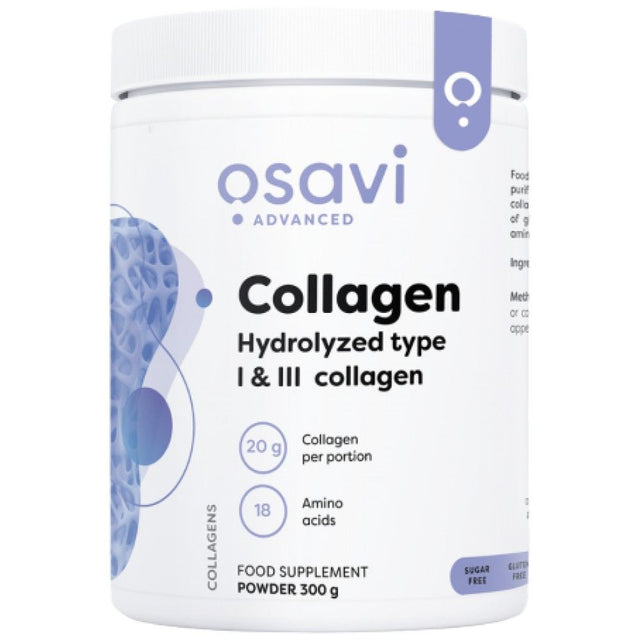 Collagen Hydrolyzed Peptides | Type I & III - 300 грама  Osavi - Nutra Best Bulgaria
