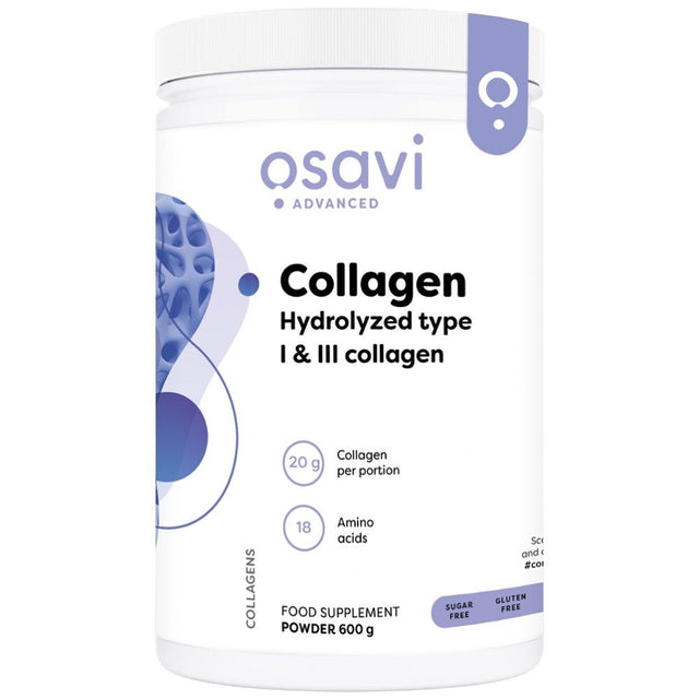 Collagen Hydrolyzed Peptides | Type I & III - 600 грама  Osavi - Nutra Best Bulgaria